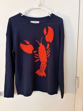 LOFT Navy Sweater with Red Lobster - Size M